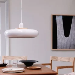 Planet pendel 36 cm hvit