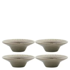 Pleat eggeglass 4 stk grå/brun