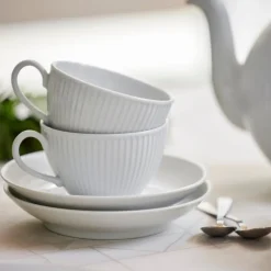 Plissé kopp 29 cl hvit