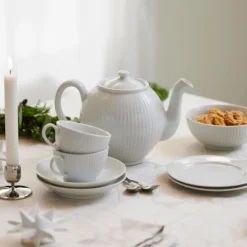 Plissé kopp 29 cl hvit