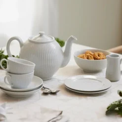 Plissé skål til kopp 29 cl hvit