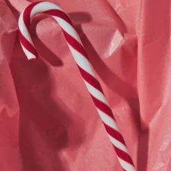 Polka glassdekorasjon 10 cm hvit/rød