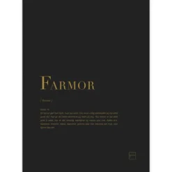 Poster farmor 30x40 cm svart