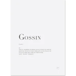 Poster Gossin 30x40 cm hvit