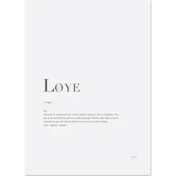 Poster Løye 30x40 cm hvit
