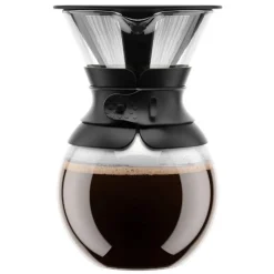 Pour Over kaffebrygger med filter 8 kopper 1 L svart
