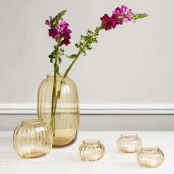 Primula oval vase 12,5 cm amber