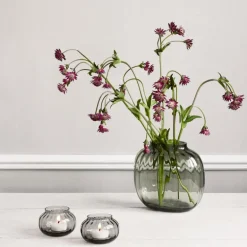 Primula oval vase 17,5 cm smoke