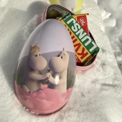 Påskeegg metall 15 cm rosa sky