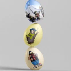 Påskeegg metall 15 cm Solan beige