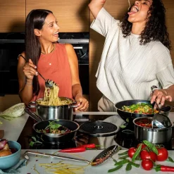 PureElements stekepannesett 2 deler 20/28 cm stål/svart