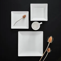 Quadro tallerken 18x18 cm hvit