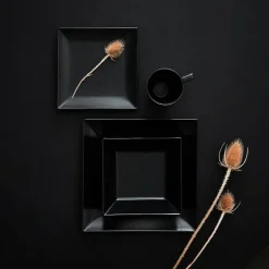 Quadro tallerken 18x18 cm svart