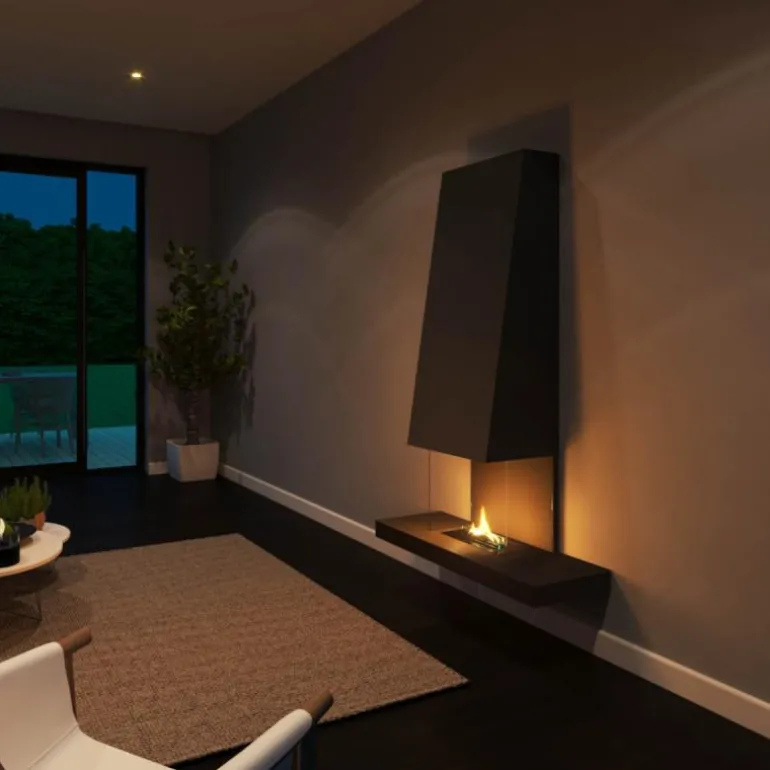 Raff vegghengt peis 180 1,05L svart