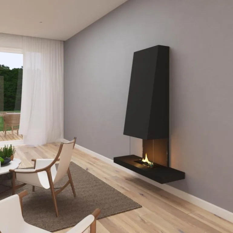 Raff vegghengt peis 180 1,05L svart