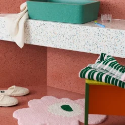 Raide håndkle 50x70 cm grønn/rosa