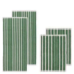 Raide håndklesett 4 stk grønn/rosa