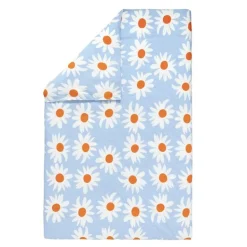 Rakastaa, ei rakastaa dynetrekk 135x200 cm blå/hvit/oransje