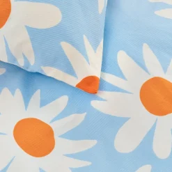 Rakastaa, ei rakastaa putetrekk 50x70cm blå/hvit/oransje