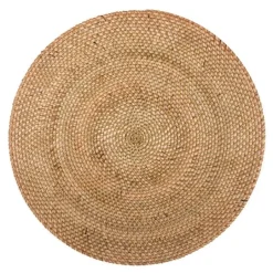 Rattan dekkebrikke D36 cm rund beige