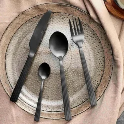 Raw bestikksett 48 deler matt sort