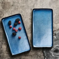 RAW tallerken rektangulær 34x18 cm 2 stk midnight blue