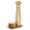 RAW Teak keramisk pepperkvern med brett og saltkar