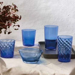 RAW Unique swirl highball glass 45 cl dark blue