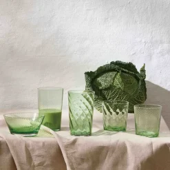 RAW Unique swirl highball glass 45 cl green