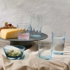 RAW Unique swirl skål 12,5x6x8 cm light blue