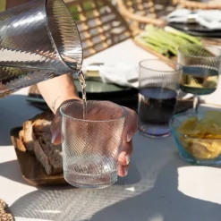 RAW Unique swirl vannglass 30 cl light blue