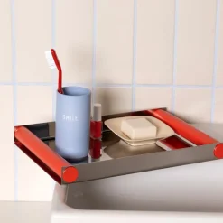 Ray brett Disco 20,5x30 cm polert stål/coral red