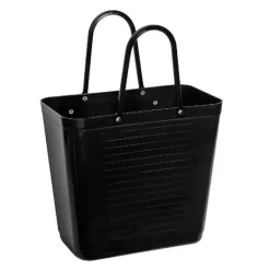 Recycled Plastic veske høy 14L med sykkelfeste svart