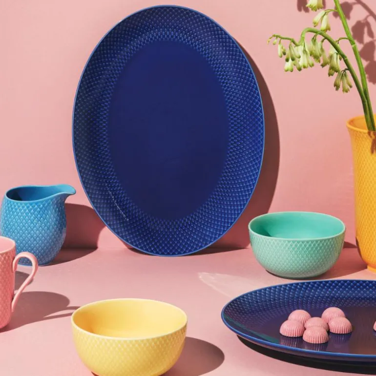 Rhombe Color oval serveringsfat 35x26,5 cm mørk blå