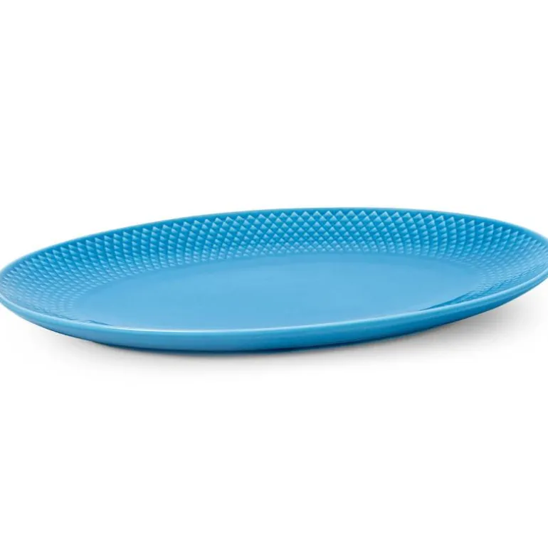 Rhombe Color oval serveringsfat 28,5x21,5 cm blå