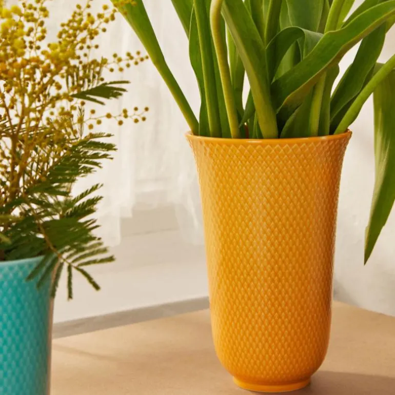 Rhombe Color vase 20 cm porselen gul