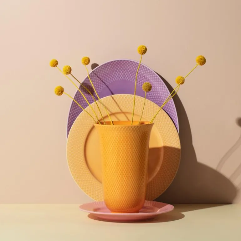 Rhombe Color vase 20 cm porselen gul