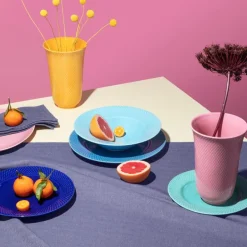 Rhombe Color vase 20 cm porselen rosa