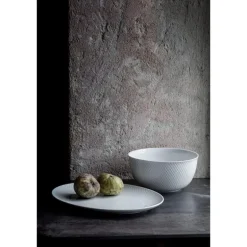 Rhombe serveringsskål 22 cm hvit