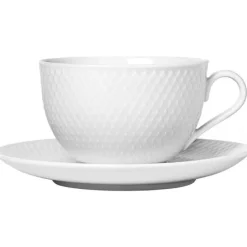 Rhombe tekopp m/skål 39 cl hvit