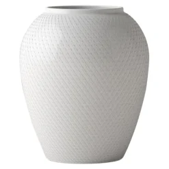 Rhombe vase 16 cm hvit porselen