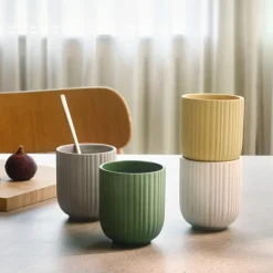 Ripple vase 12,5 cm gul