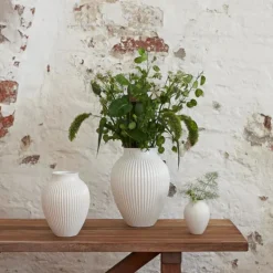 Ripple vase 20 cm hvit