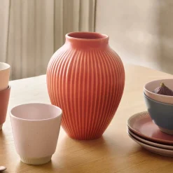 Ripple vase 27 cm korall