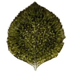 Riviera tallerken hortensia 22x19 cm mørkegrønn/svart