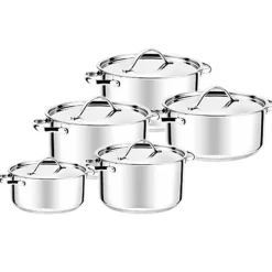 Rix grytesett 5 deler 1,3/2,4/3,2/4/6,7L blank