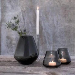 Rocks stormlykt/vase 22 cm koks