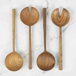 Round salatbestikk 26 cm teak