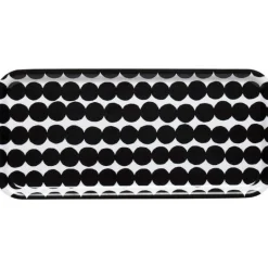 Räsymatto brett 15x32 cm hvit/svart