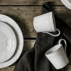 Rua Nova tallerken flat 28 cm antikkhvit